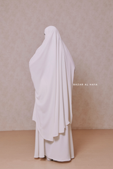 White Hoor - Two Piece Jilbab With Skirt- Long & Loose