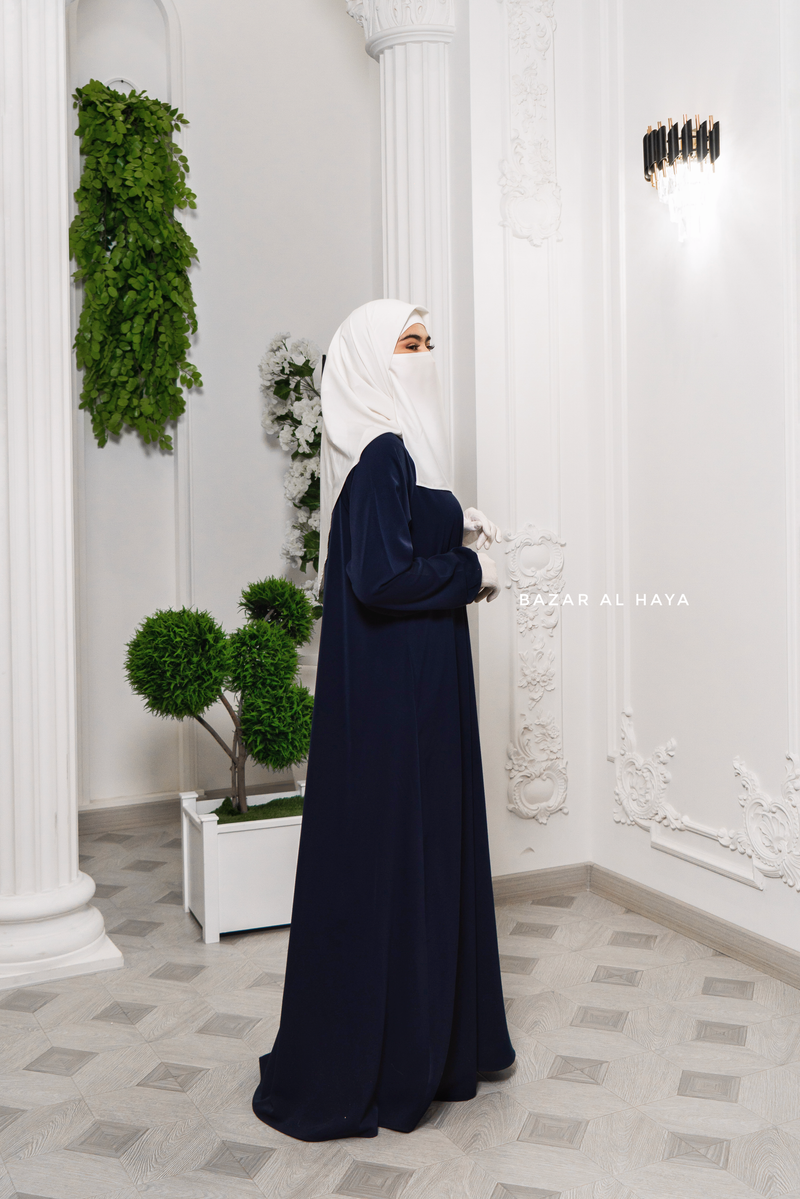 Navy Salam Abaya - Loose & Wide Bottom