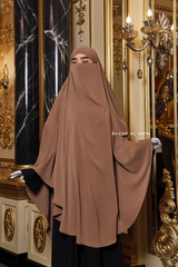 Munawwar Almond Extra Long Triangle Diamond Khimar - Soft Nida