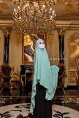 Munawwar Mint Extra Long Triangle Diamond Khimar - Soft Nida