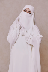 White Hoor - Two Piece Jilbab With Skirt- Long & Loose