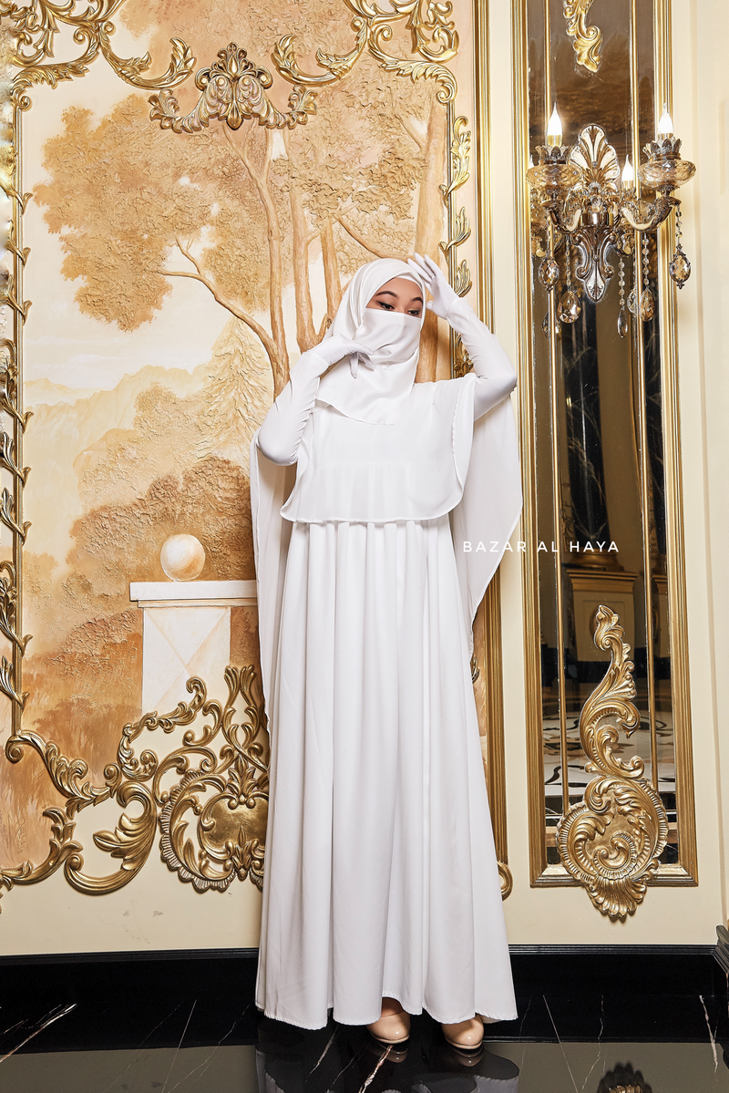 Bajaa Swan White Luxury Dress For Walima Wedding & Muslim Party