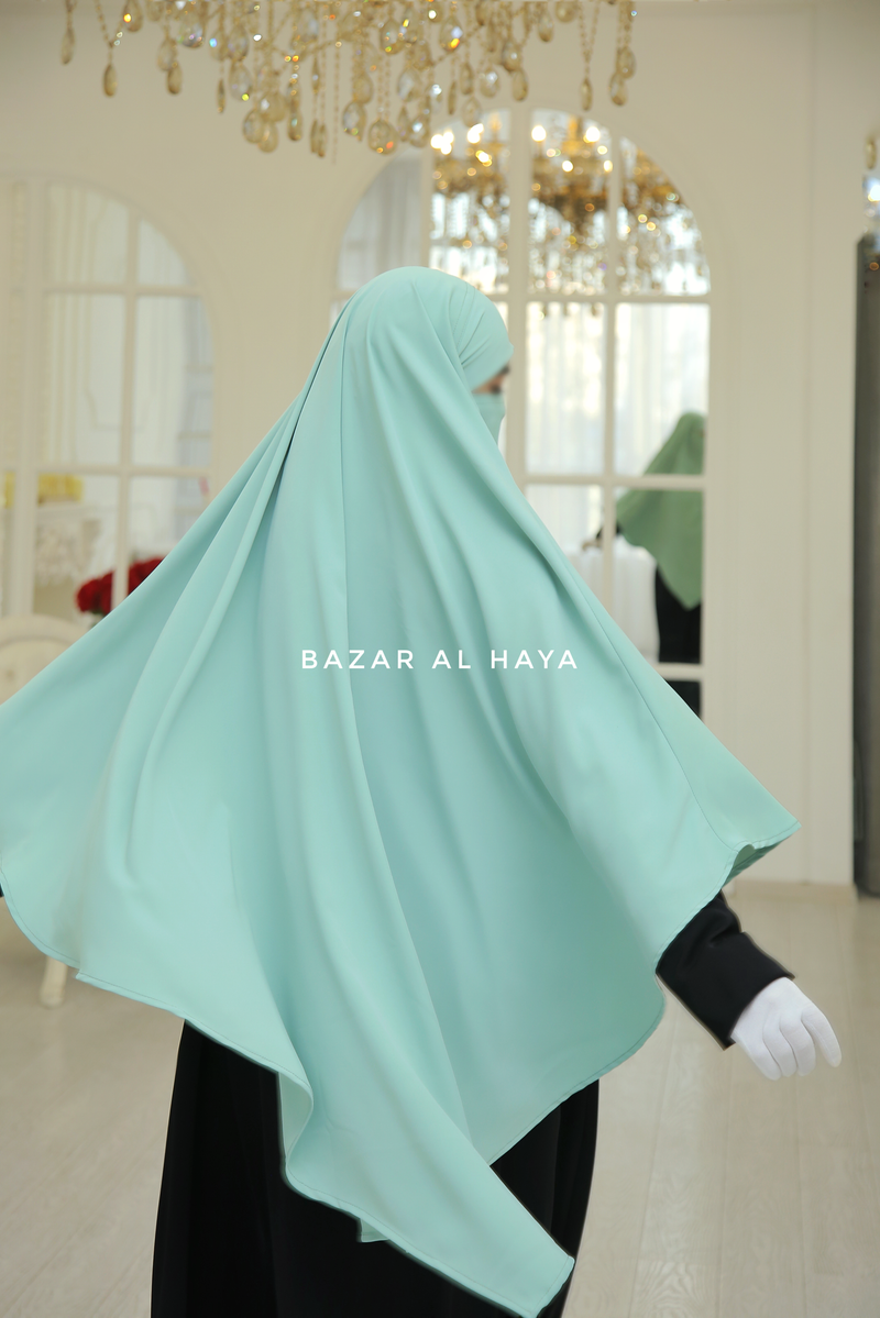 Mint Mubarak Long Triangle Diamond Khimar - Nidha Extra Long