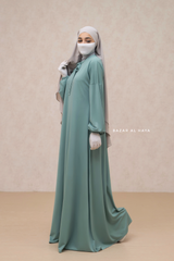 Eliza Mint Cotton Super Soft & Breathable Abaya Dress - Cozy