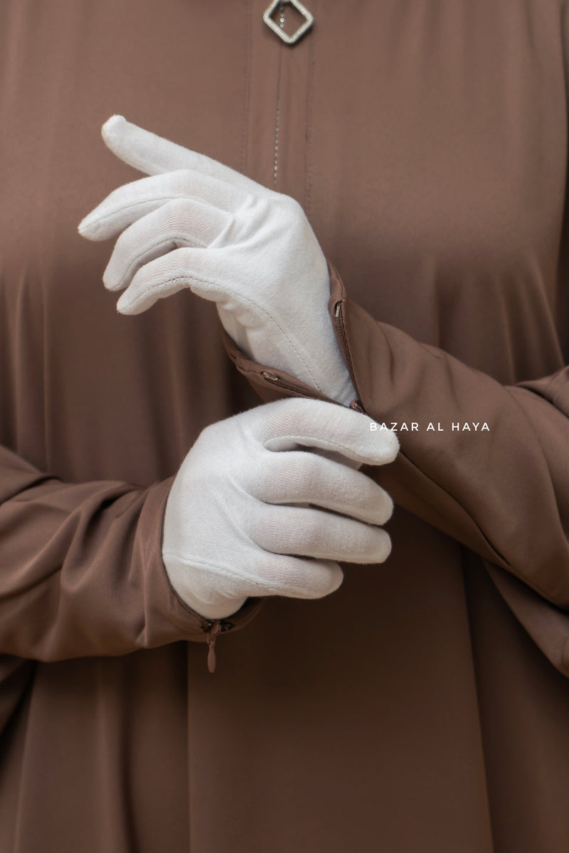 Badra Chocolate Butterfly Abaya With Flair Bottom & Zipper Sleeves - Silk Crepe