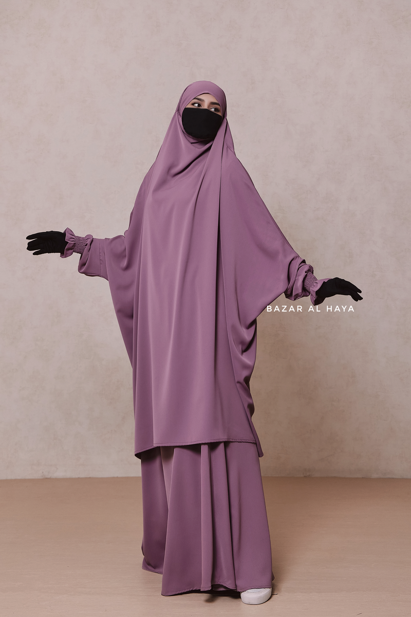 Hoor Dusty Rose - Two Piece Jilbab With Skirt- Long & Loose