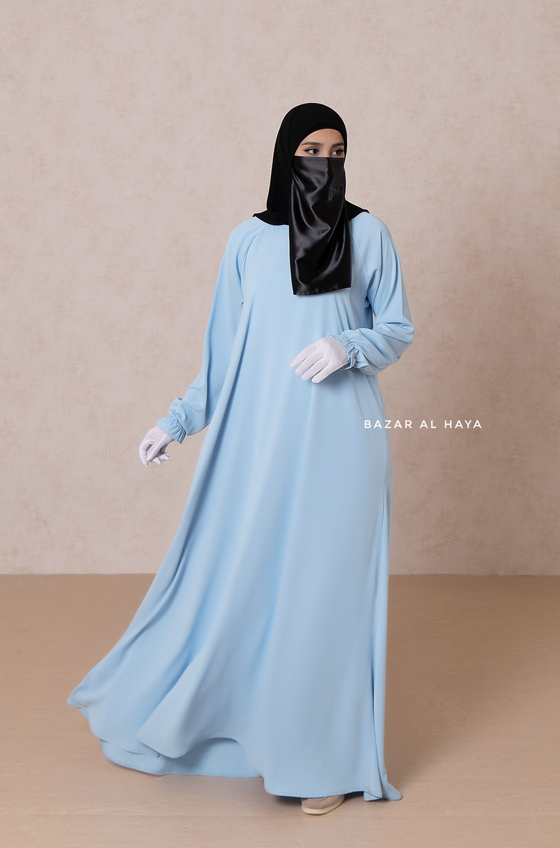 Baby Blue Salam Abaya - Loose & Wide In Nidha