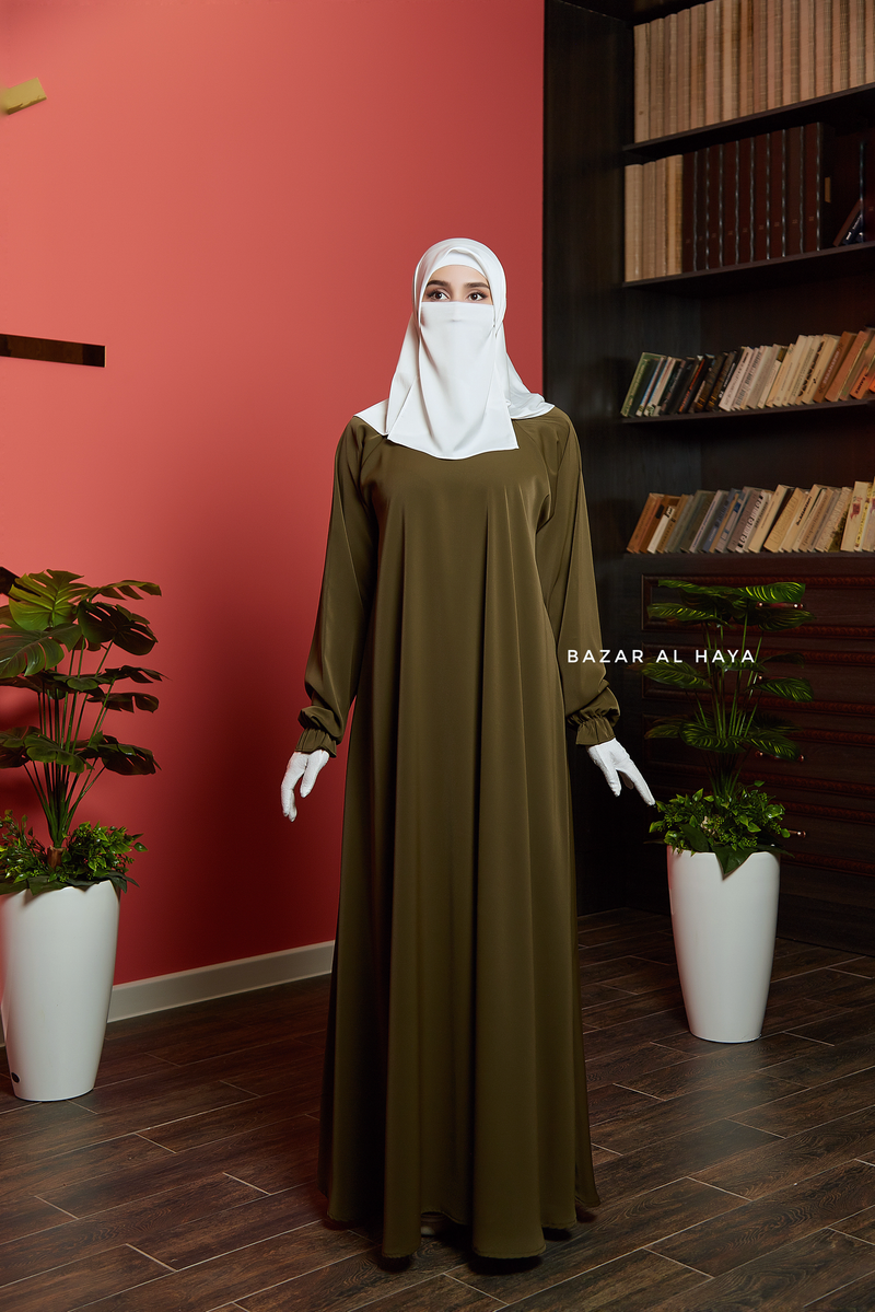 Salam Olive Abaya - Flowy & Relaxed Fit