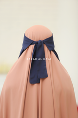 Dark Blue Flap Single Niqab - Super Breathable Veil - Large