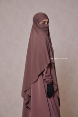 Coffee Eliza Long Triangle Diamond Khimar - Soft Cotton