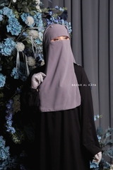 Two Layer Grey Emerald Flap Niqab - Wide & Super Breathable Veil