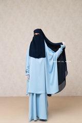 Dark Blue Two Layer Niqab - Long & Wide - Super Breathable Veil