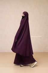 Hoor - Two Piece Purple Jilbab With Skirt- Long & Loose