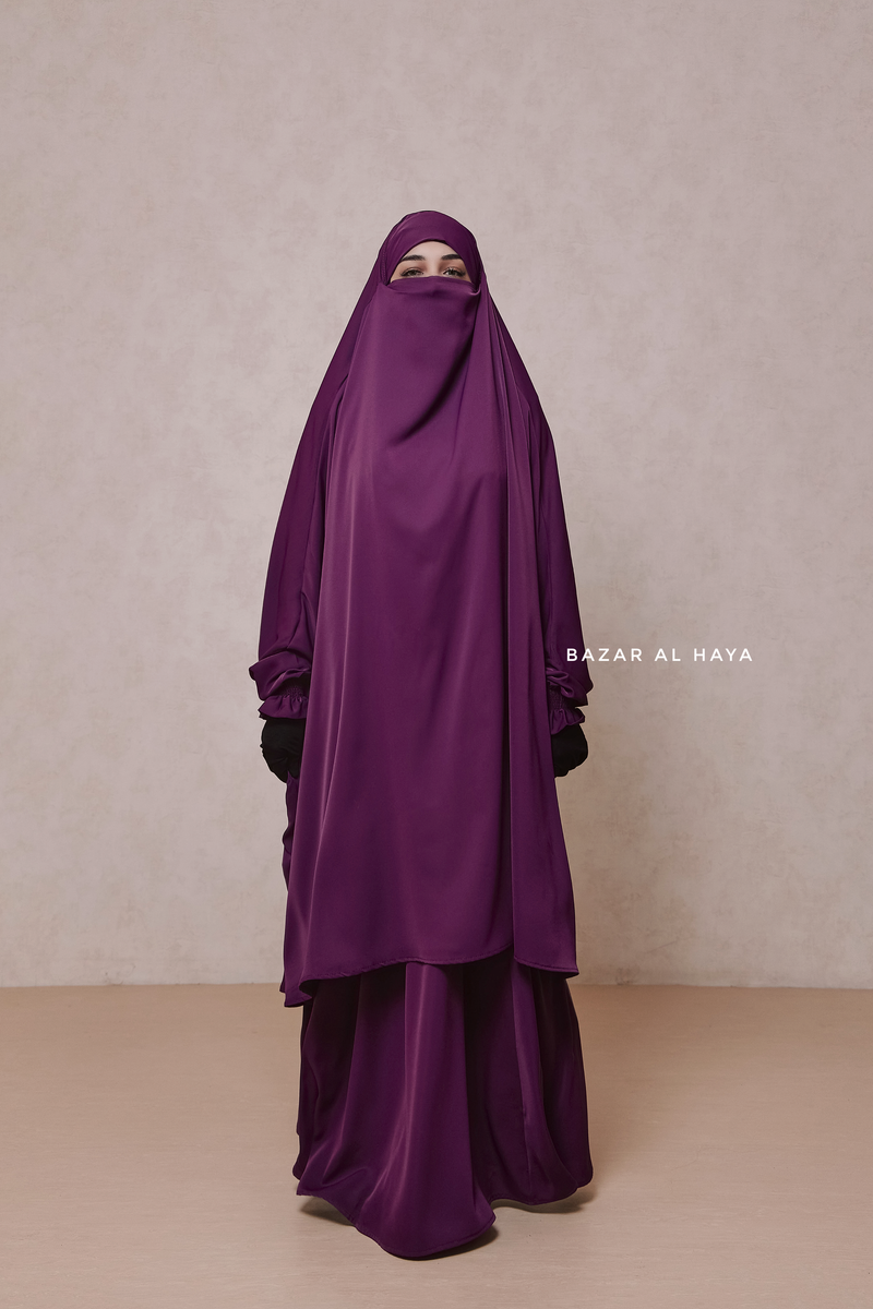 Purple Hoor - Two Piece Jilbab With Skirt- Long & Loose