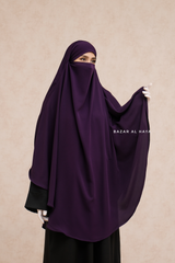 Marwad Maxi Round Diamond Khimar In Purple - Crepe, Cotton Extra Long