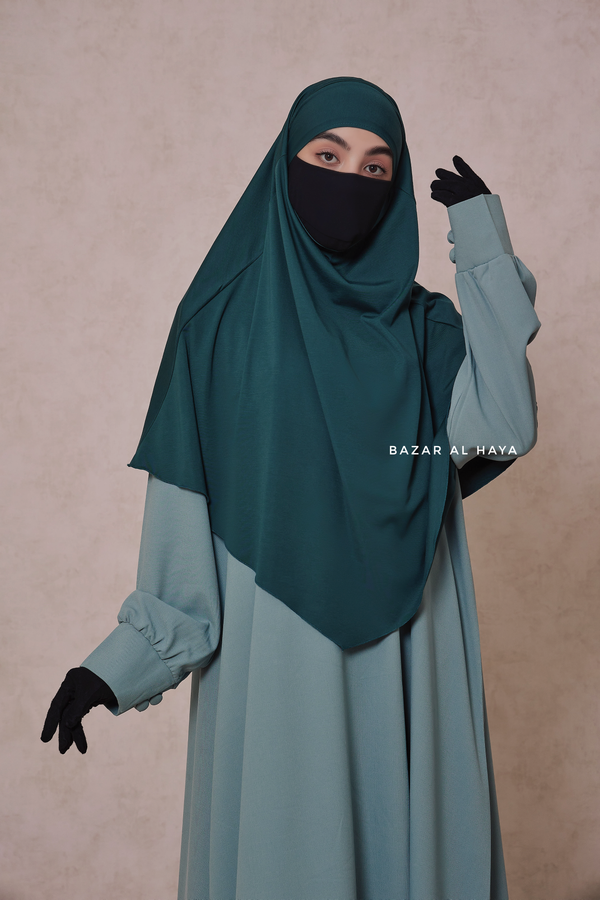 Emerald Cotton Eliza Short Triangle Diamond Khimar - Soft Cotton