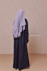 Naval Yamina Front & Sleeve Zipper Abaya Dress With Side Pockets - Textured Suede