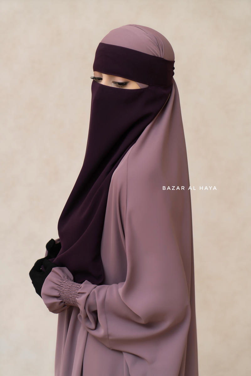 Purple Single Layer Niqab - Extremely Breathable - Large