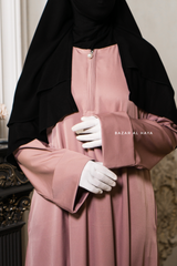 Madina Dusty Rose Abaya - Soft Relaxed Fit - Mediumweight Silk Crepe