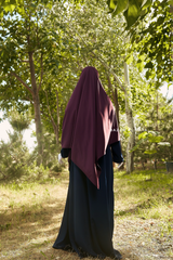 Purple Square Scarf With Half Niqab Set - Super Breathable - Quality