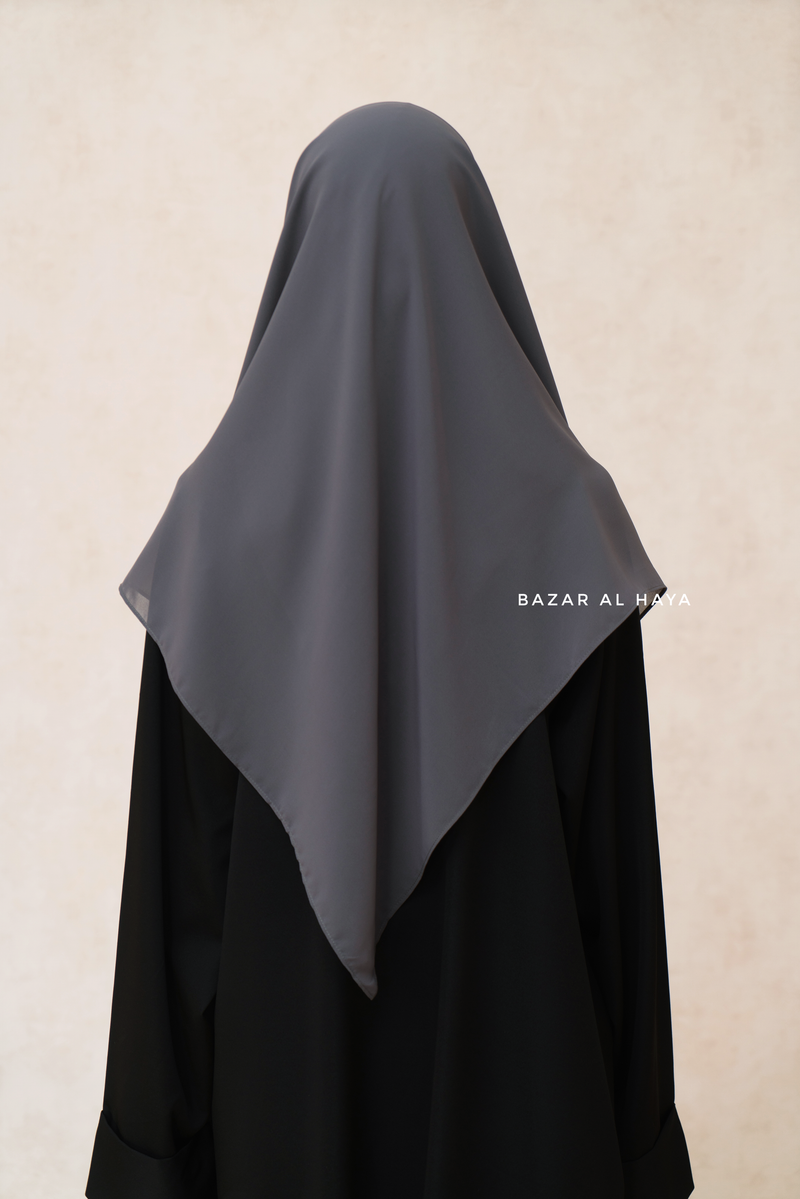 Square Scarf With Half Niqab Set in Grey - Super Breathable