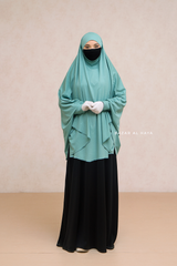 Mint Cotton Abida Khimar With Sleeves - Soft Cotton