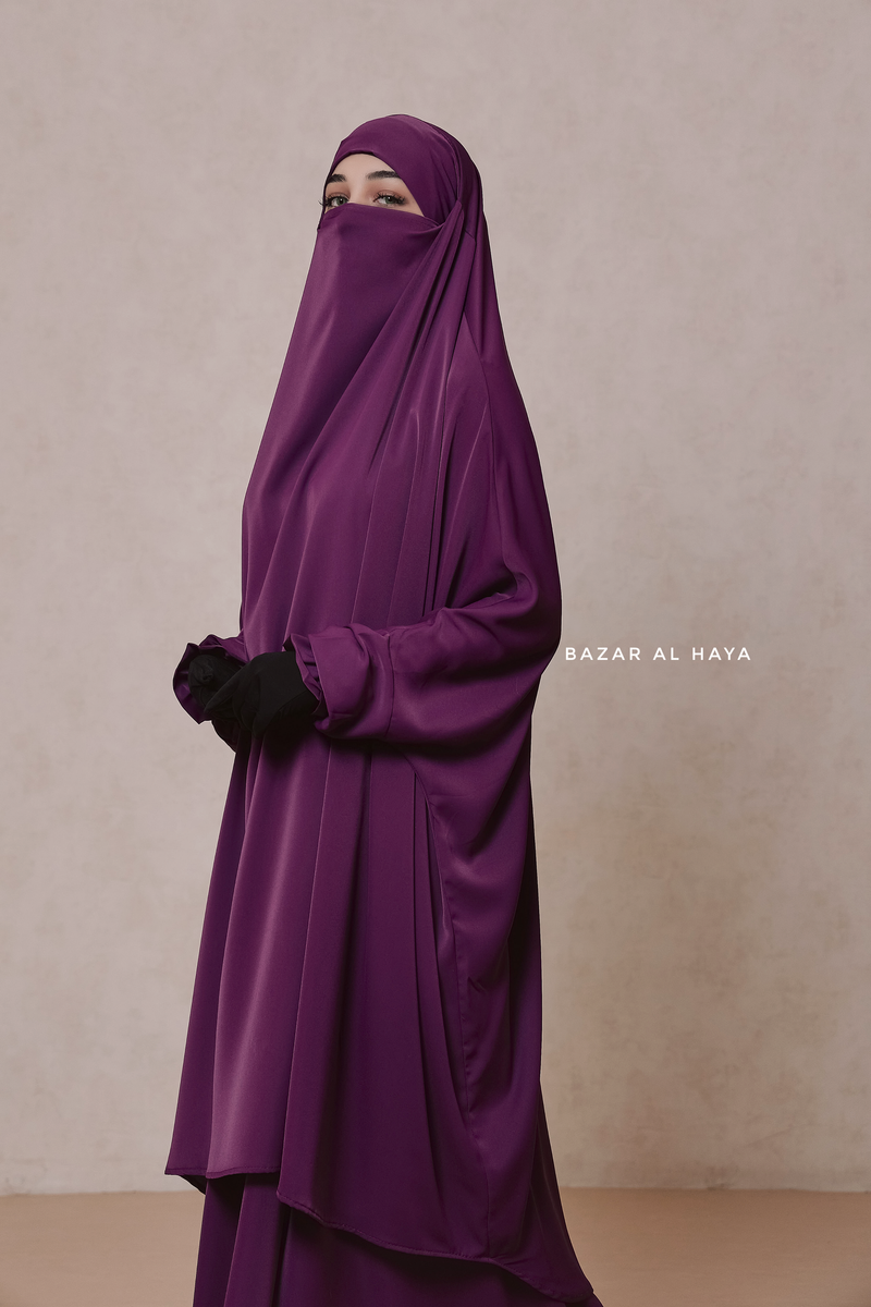 Purple Hoor - Two Piece Jilbab With Skirt- Long & Loose