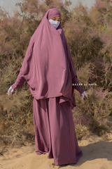 Grape Yasmin Two Piece Jilbab, Dress & Khimar - Light Soft Breathable Flowy Fabric