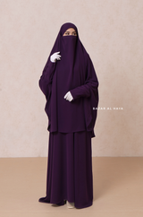 Yasmin Purple Two Piece Jilbab With Dress & Khimar - Loose Style & Light Soft Breathable