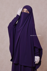 Purple Yasmin Two Piece Jilbab With Dress & Khimar - Loose Style & Light Soft Breathable