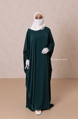 Emerald Faraasha Butterfly Wide Abaya - Silk Crepe