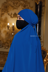 Tie Back Royal Blue Scarf & Khimar In Long Rectangle Shape - Style & More