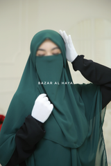 Emerald Square Scarf With Half Niqab Set - Super Breathable