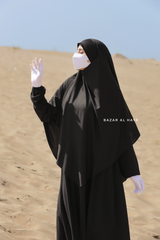 Black Eliza Long Triangle Diamond Khimar - Soft Cotton