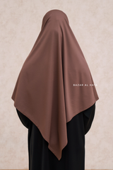 Eliza Coffee Diamond Khimar - Stretch Cotton - Medium