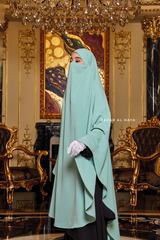 Munawwar Mint Extra Long Triangle Diamond Khimar - Soft Nida