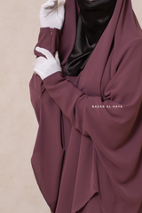 Yasmin Grape Two Piece Jilbab, Dress & Khimar - Long & Loose Style, Light Soft Breathable Fabric