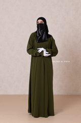 Olive Salam Abaya - Flowy & Relaxed Fit