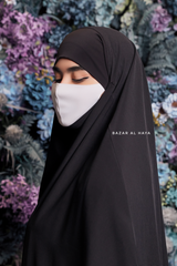 Munawwar Black Extra Long Triangle Diamond Khimar - Soft Nida