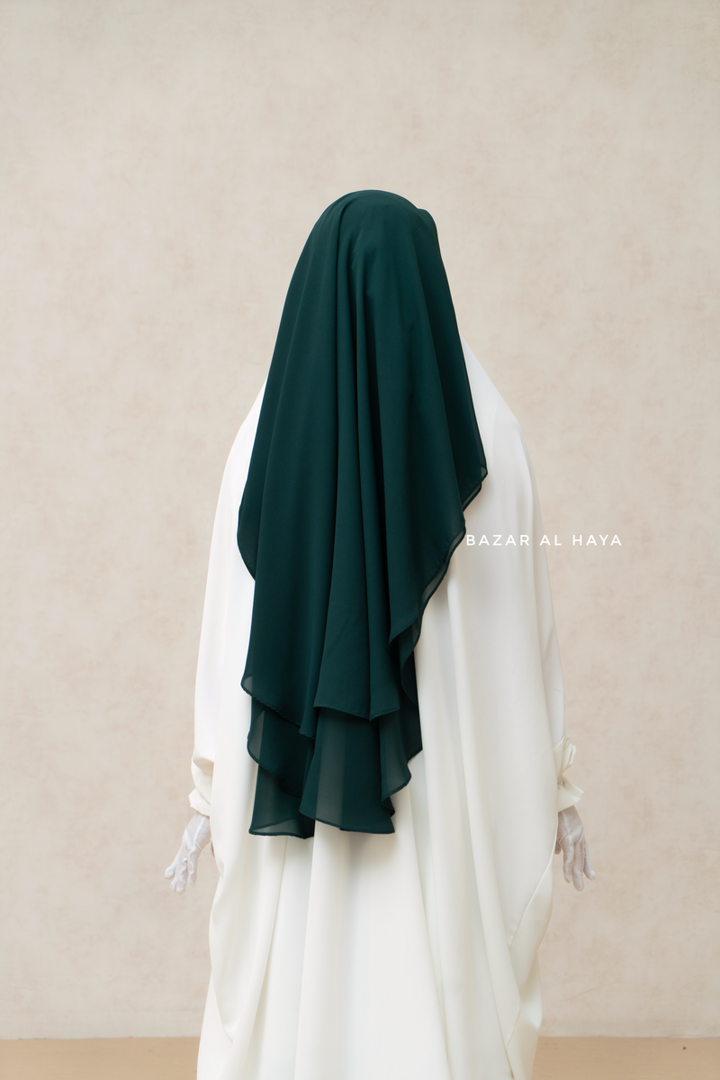 Emerald Two Layer Niqab - Premium Wool Chiffon - Medium