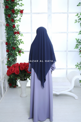 Dark Blue Square Scarf With Half Niqab Set - Super Breathable - Quality