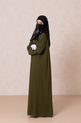 Olive Salam Abaya - Flowy & Relaxed Fit