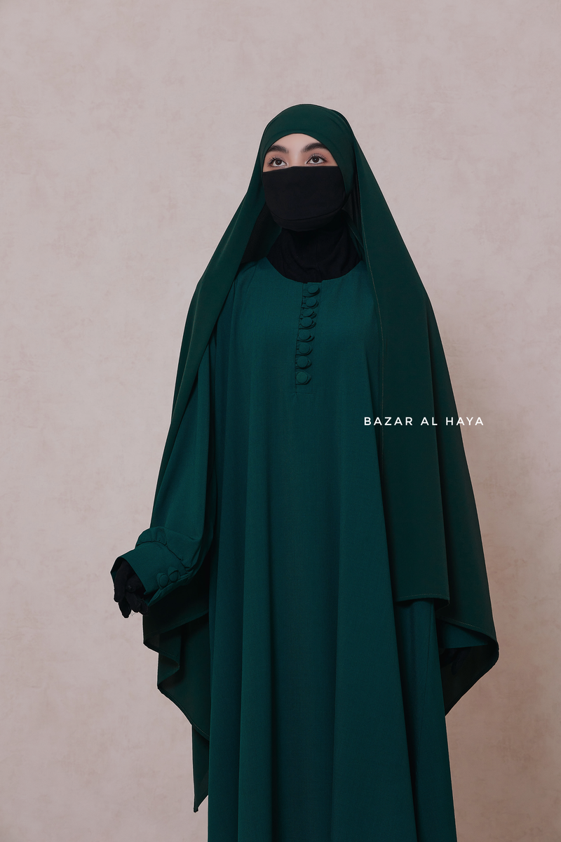 Emerald Tie Back Scarf & Khimar - Long Rectangle Shape - Style & More