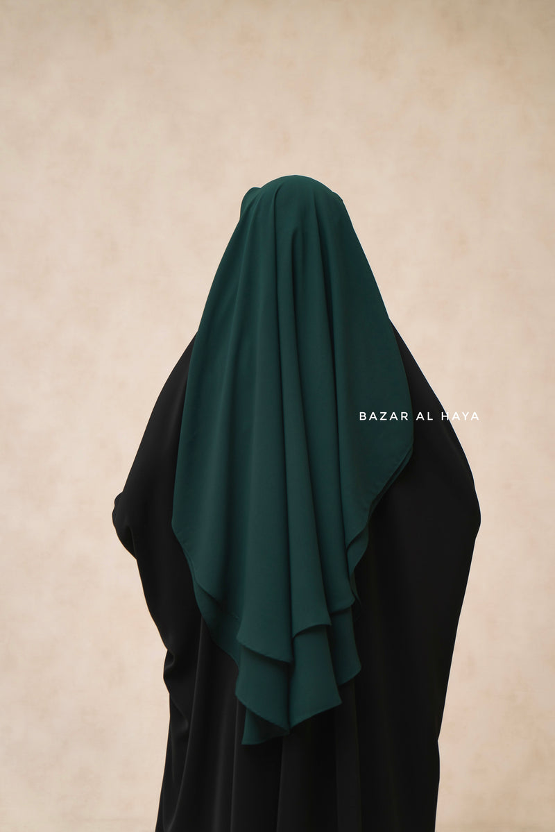 Emerald Two Layer Niqab - Premium Wool Chiffon - Medium