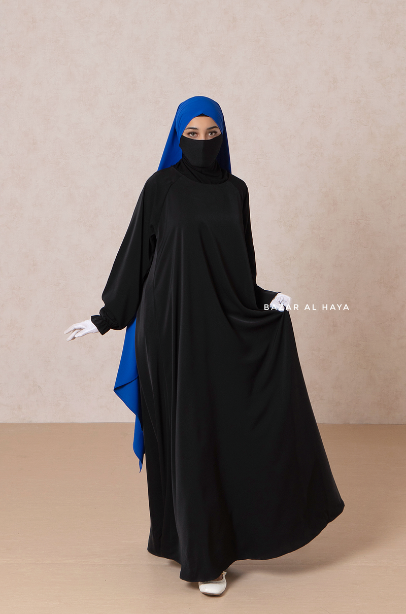 Black Salam Abaya - Comfy & Flowy - Silk Crepe