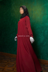 Salam 2 Abaya Maroon - Comfy Style Front Zipper - Nida