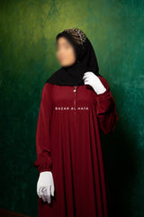 Salam 2 Abaya Maroon - Comfy Style Front Zipper - Nida