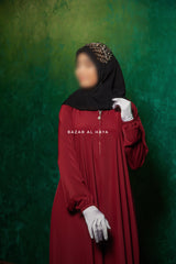 Salam 2 Abaya Maroon - Comfy Style Front Zipper - Nida