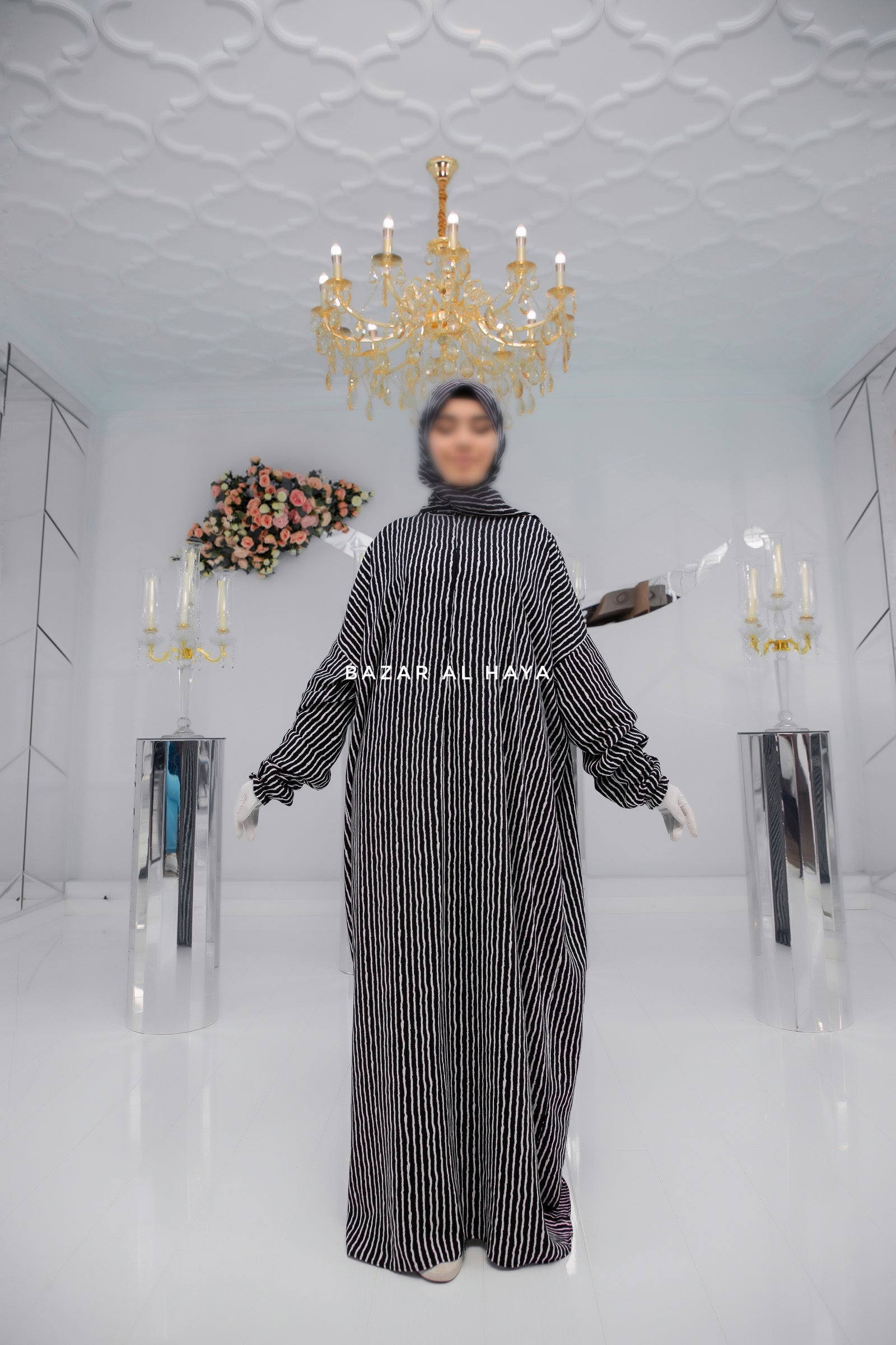 Striped Prayer / Salah Dress One Piece Jilbab 100% Cotton