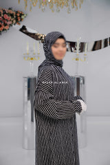 Striped Prayer / Salah Dress One Piece Jilbab 100% Cotton - Super Breathable Comfy Style